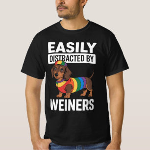 Easily Distracted By Weiners LGBTQ Regenbogen Gay T-Shirt