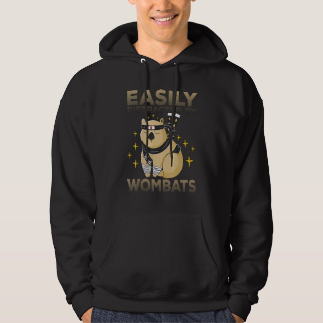 Easily Distracted By Wombats  Wombat Saying 3 Hoodie (Vorderseite)