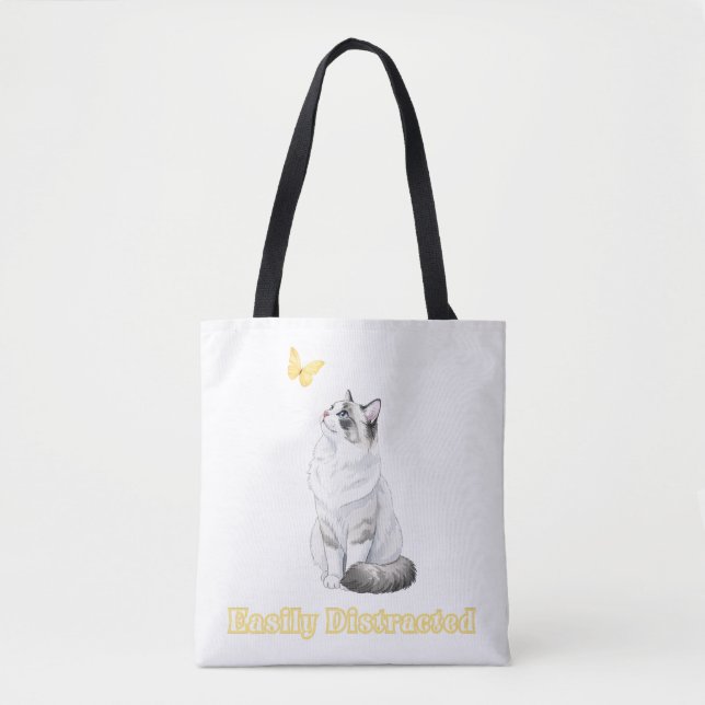 Easily Distracted Cute Cat & Butterfly Design (Vorderseite)