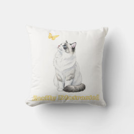 Easily Distracted Cute Cat & Butterfly Design Kissen