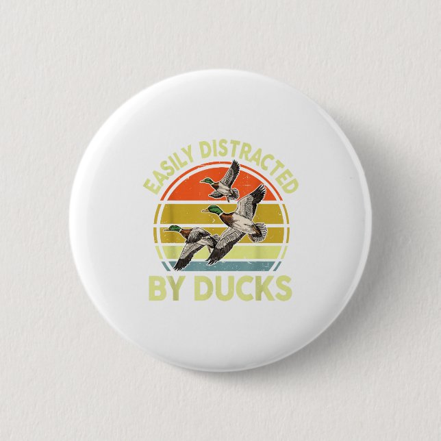 Easily Distracted Duck Hunting Gift Dad Hunter Son Button (Vorderseite)