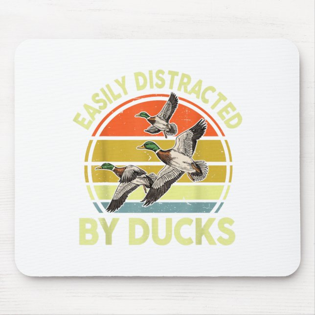 Easily Distracted Duck Hunting Gift Dad Hunter Son Mousepad (Vorne)