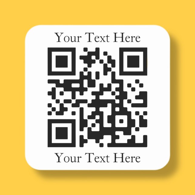 Easily Upload Your Own QR Code & Add Text Quadratischer Aufkleber (Von Creator hochgeladen)