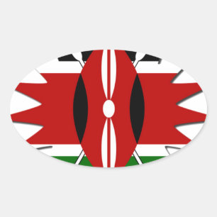 East African Constellation Kenyan Flag Star Design Ovaler Aufkleber