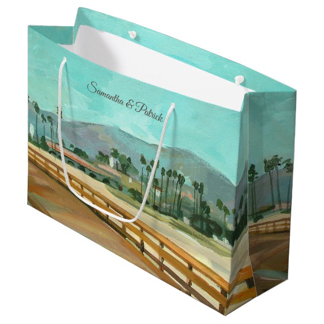 East Beach Santa Barbara Geschenktasche Große Geschenktüte (Vorderseite Schrägansicht)