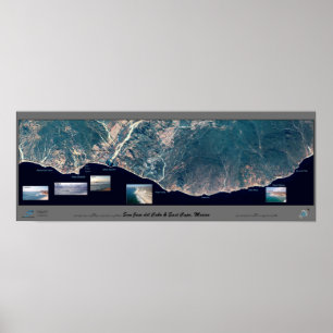 East Cape, Baja California Satellitenposter Poster