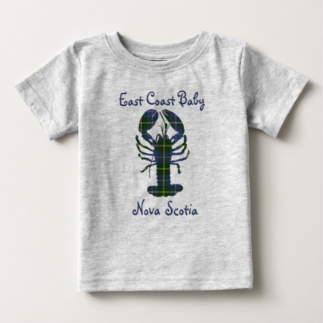 East Coast Baby Lobster Nova Scotia Tartan Kanada Baby T-shirt (Vorderseite)