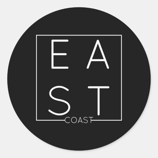 East Coast Lifestyle Modern Minimal Runder Aufkleber (Vorderseite)