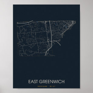 East Greenwich Rhode Island Straßenkarte Poster (N