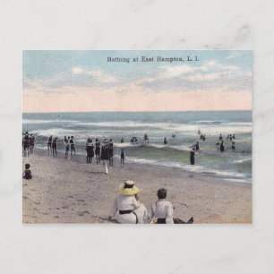 East Hampton NY, Long Island, Strand Szene Vintage Postkarte