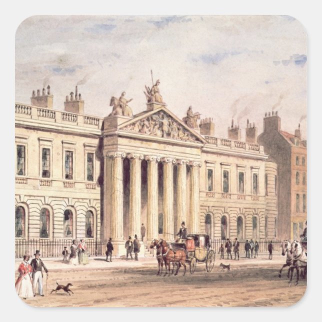 East India House, Leadenhall Street Quadratischer Aufkleber (Vorderseite)