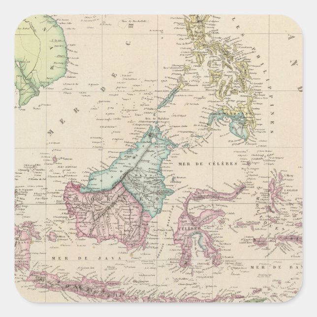 East Indies Quadratischer Aufkleber (Vorderseite)