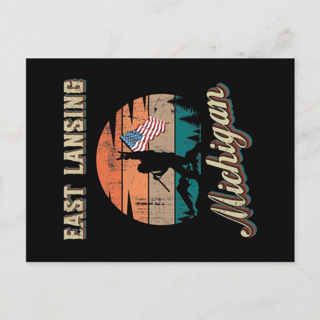 East Lansing Michigan Postkarte (Vorderseite)