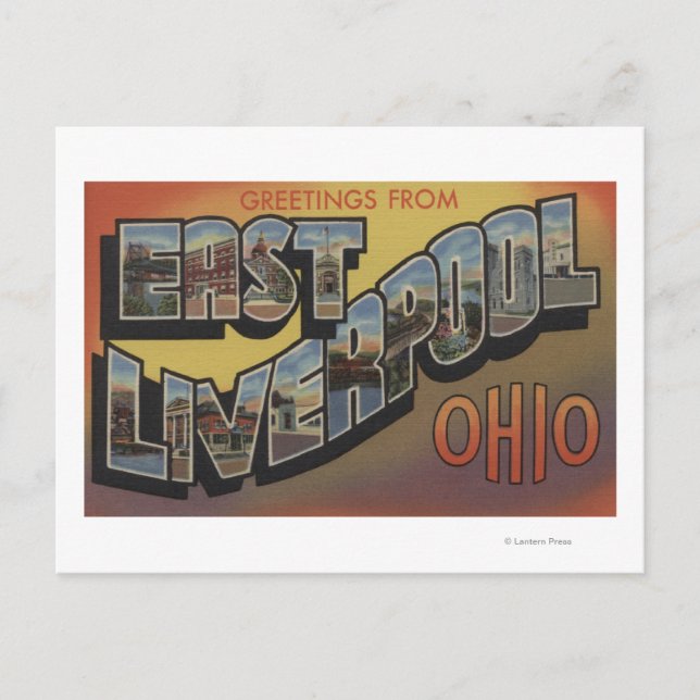East Liverpool, Ohio - Große Briefmarkenszenen Postkarte (Vorderseite)