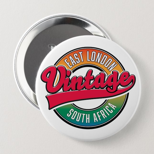 East London Südafrika Logo Button (Vorne & Hinten)