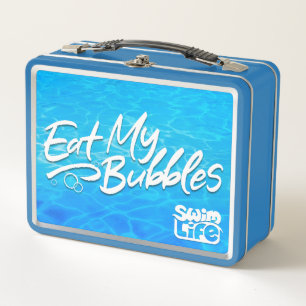 "East My Bubbles" Coole Schwimmbadfarbe Schwimmbad Metall Brotdose