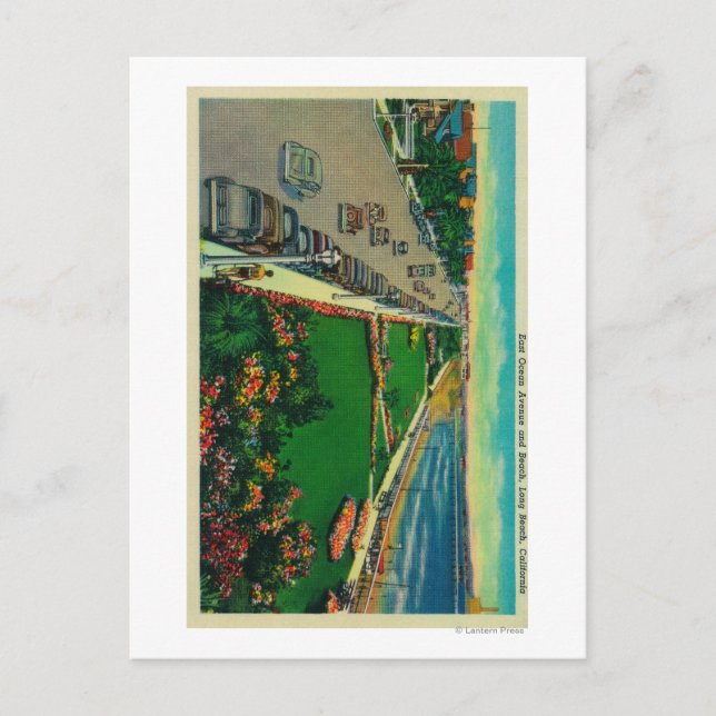 East Ocean Avenue and BeachLong Beach, CA Postkarte (Vorderseite)