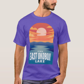 East Okoboji Lake IA Retro Sunset T-Shirt