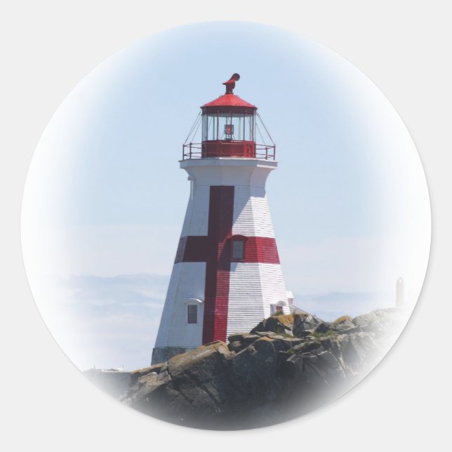 East Quoddy Lighthouse Runder Aufkleber (Vorderseite)