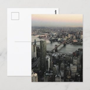 East River New York City Brooklyn Manhattan Bridge Postkarte