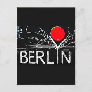 East Side Gallery, Berliner Mauer, Barbed Wire/Red Postkarte