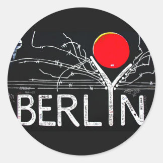 East Side Gallery, Berliner Mauer, Barbed Wire/Red Runder Aufkleber