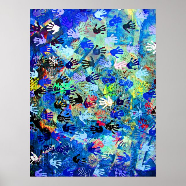 East Side Gallery, Berliner Mauer, Hände (1) Poster (Vorne)