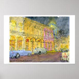 East Sixth Street at Trinity Street, Austin, Texas Poster