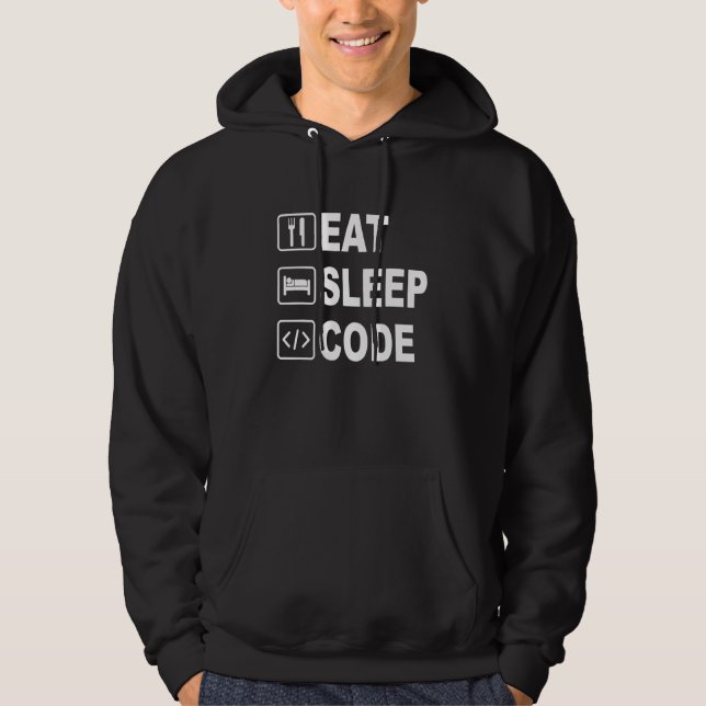 East Sleep Code Funny für Software Engineers & G Hoodie (Vorderseite)