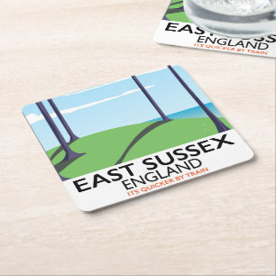 East Sussex, England, Poster Rechteckiger Pappuntersetzer