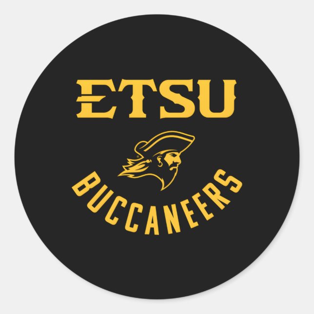 East Tennessee Staat Etsu Bukcaneer Grosses One Co Runder Aufkleber (Vorderseite)