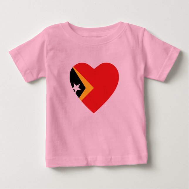 East Timor Flag Herz T - Shirt (Vorderseite)