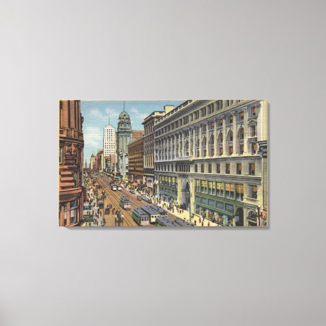 East View Market St von Powell St Leinwanddruck (Vorderseite)