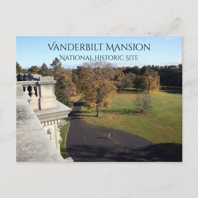 East View von Roof Vanderbilt Mansion, Hyde Park Postkarte (Vorderseite)