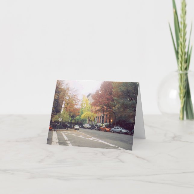 'East Village Square in Herbst' leere Note Card Karte (Vorderseite)