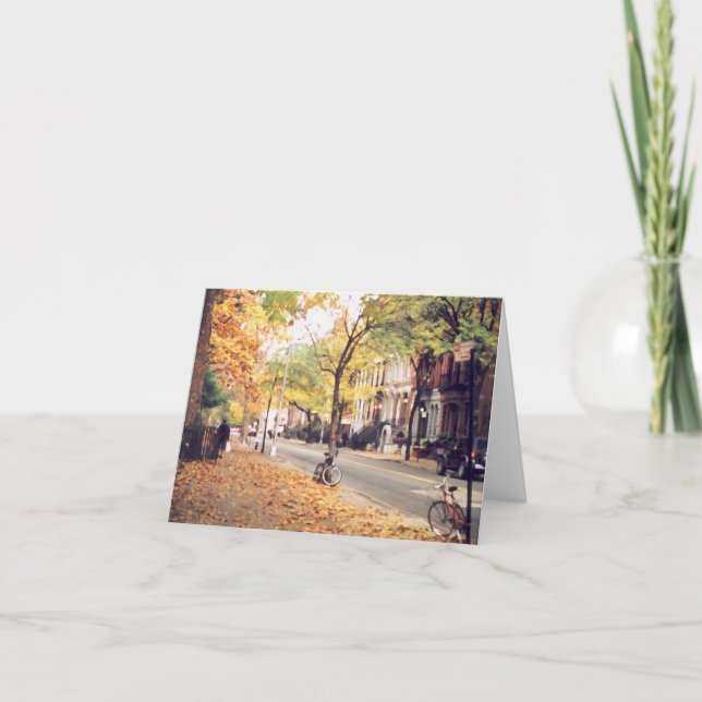 'East Village Street in Herbst' leere Note Card Karte (Vorderseite)