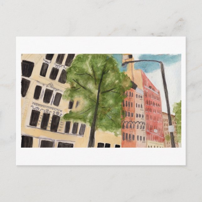 East Village Watercolor Postkarte (Vorderseite)