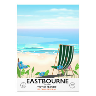Eastbourne Beach East Sussex Reiseplakat Fotodruck