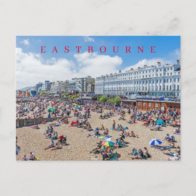 Eastbourne Strandansicht Postkarte (Vorderseite)
