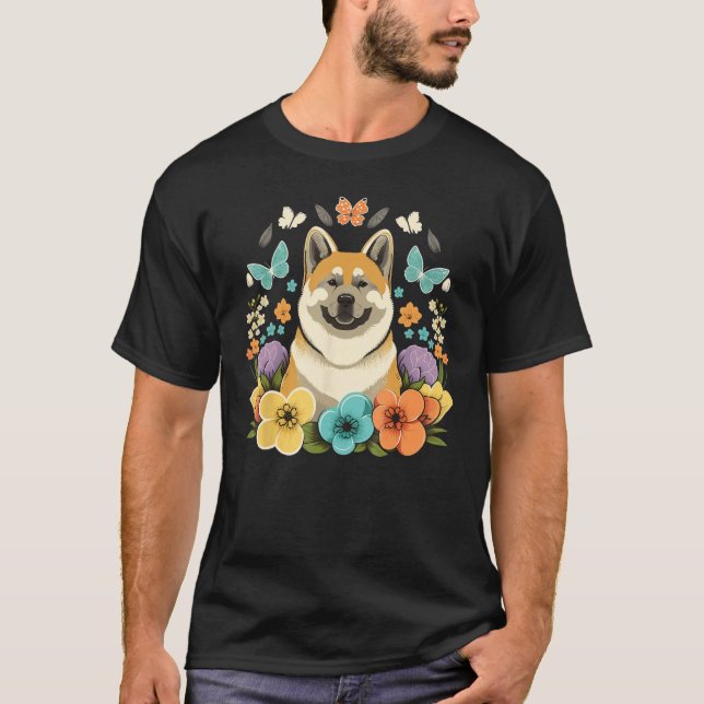 Easter Akita Inu Bunny Eggs Dog on Easter Akita In T-Shirt (Vorderseite)