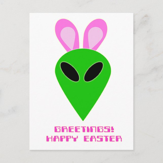 Easter Alien Postcard Feiertagspostkarte (Vorderseite)