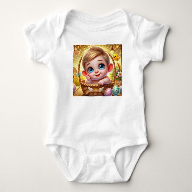 EASTER BABY BOY Osterkorb ~ Strampler (Vorderseite)
