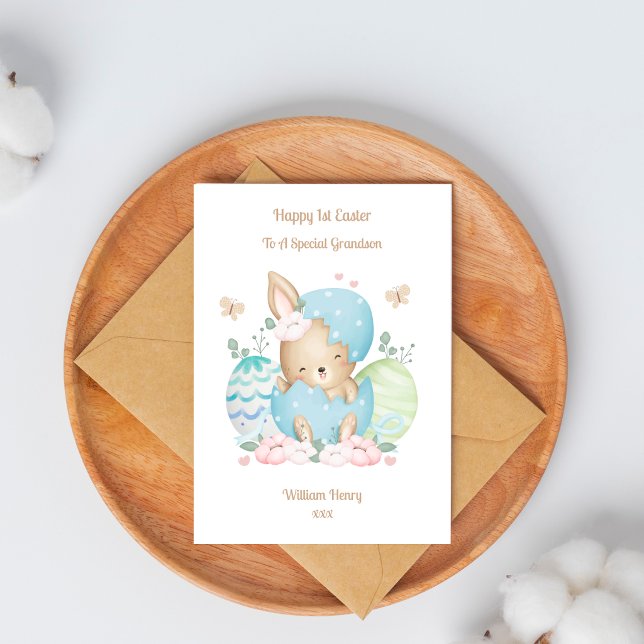 Easter Baby Rabbit Grandson Card Karte (Von Creator hochgeladen)