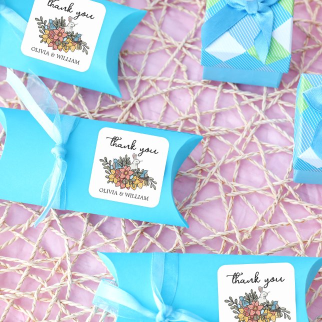 Easter Baby Shooter Vielen Dank Quadratischer Aufkleber (Von Creator hochgeladen)