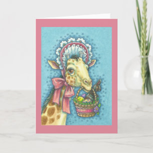 EASTER BASKET GIRAFFE GREETKARTE Vers Feiertagskarte