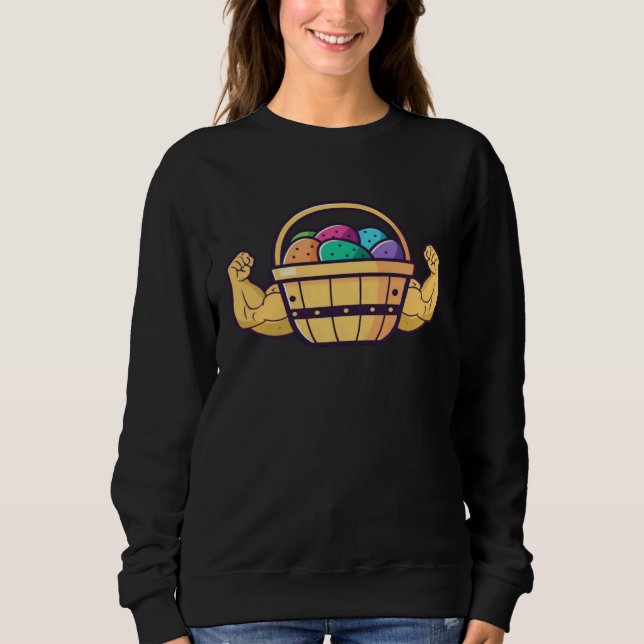 Easter Basket Muscles Bodybuilding Easter Sweatshirt (Vorderseite)