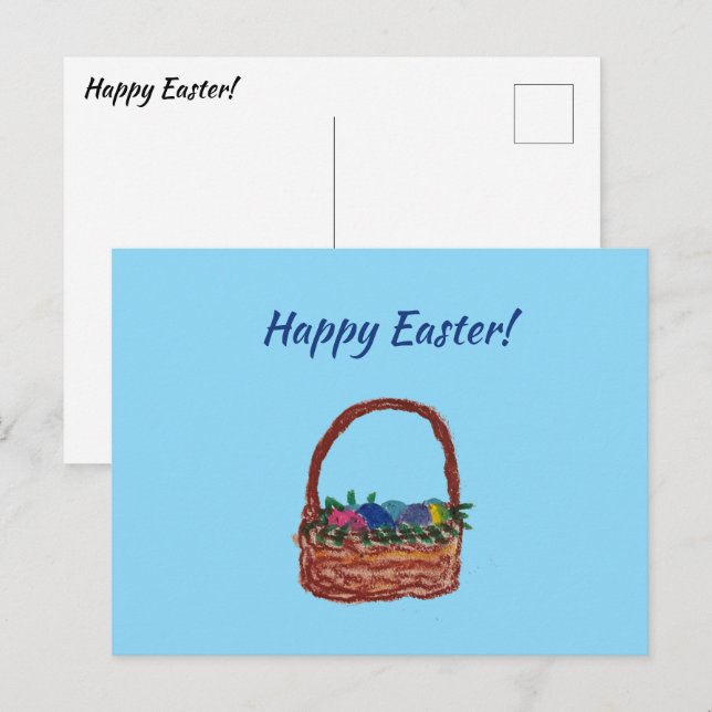 Easter Basket Postcard Postkarte (Vorne/Hinten)