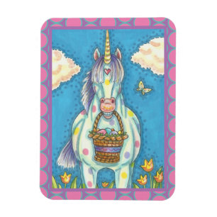 EASTER BASKET UNICORN, NIEDLICHES FANTASY HORSE MA MAGNET