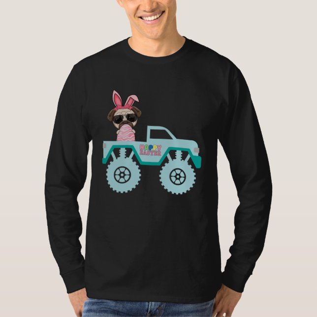Easter Bearded Dragon Bunny Riding Monster Truck T T-Shirt (Vorderseite)