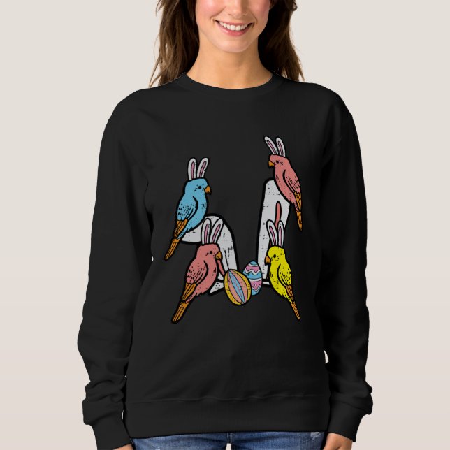 Easter Birds Bunny Egg Hunting Cute Men Women Boys Sweatshirt (Vorderseite)
